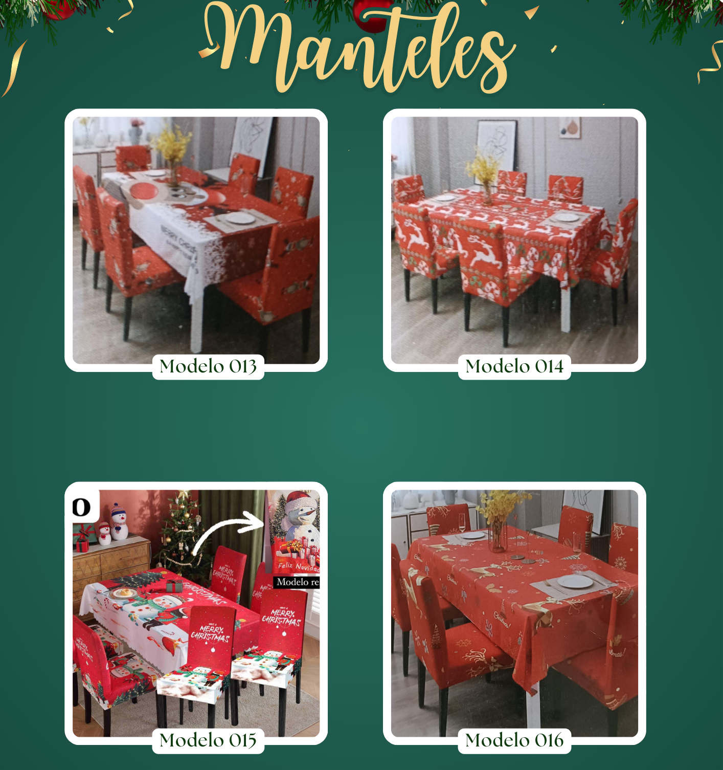 Mantel Navideño + Fundas de Sillas